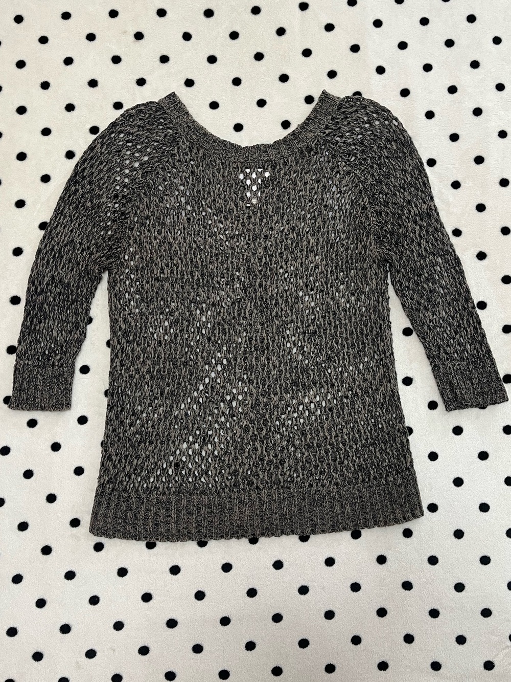 Kenar Open Knit Crochet Sweater Size M